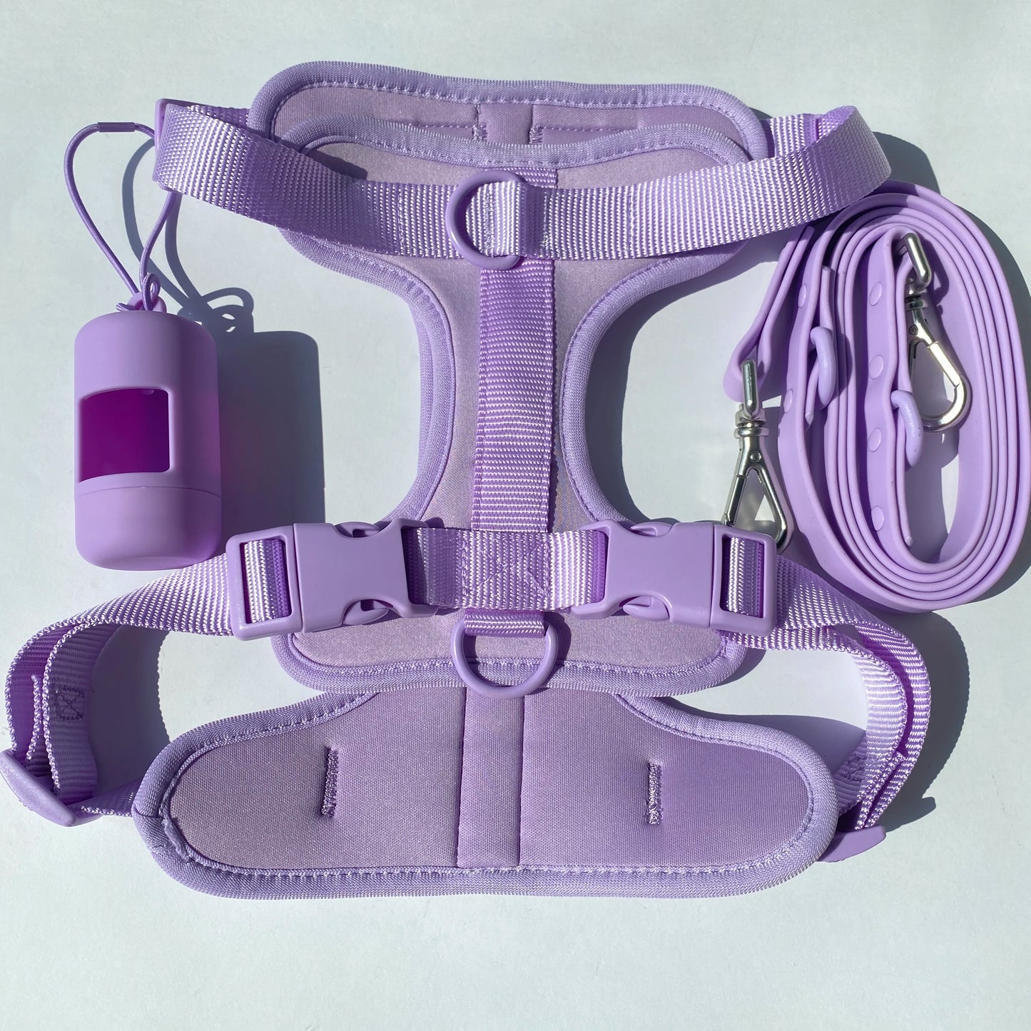 Dog Harness And Leash Set, Waterproof Easy To Clean Dog Leash Adjustable Dog Vest Harness With Dog Poop Bag Holder For Small, Me