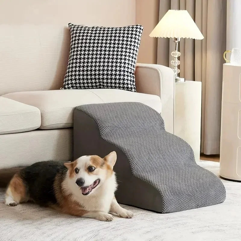60 *33*30cm Pet Dog Ladder 3 Steps Stairs for Sofa Bed Cat Dog Stairs Ramp Washable Pet Supplies Puppy Ramp 5 Colors