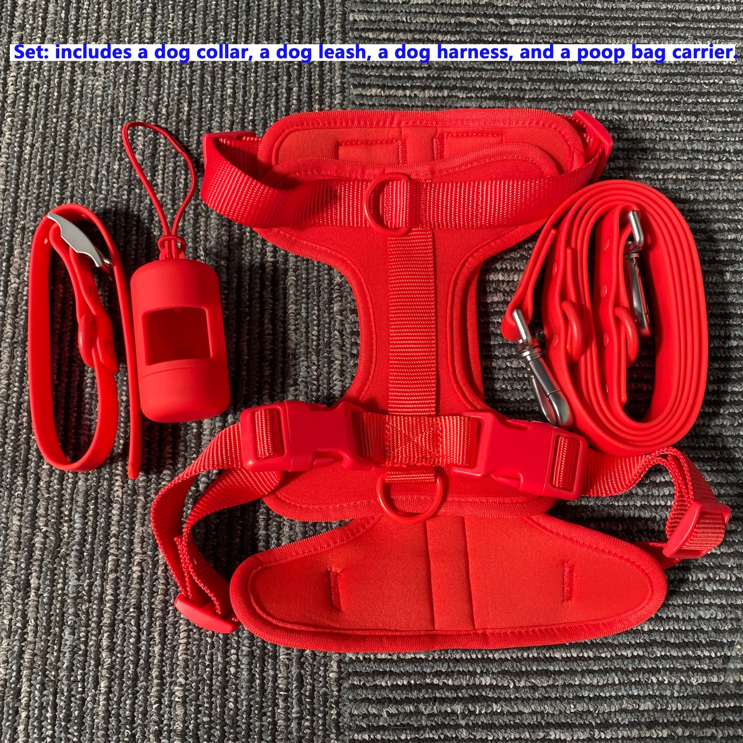 Dog Harness And Leash Set, Waterproof Easy To Clean Dog Leash Adjustable Dog Vest Harness With Dog Poop Bag Holder For Small, Me