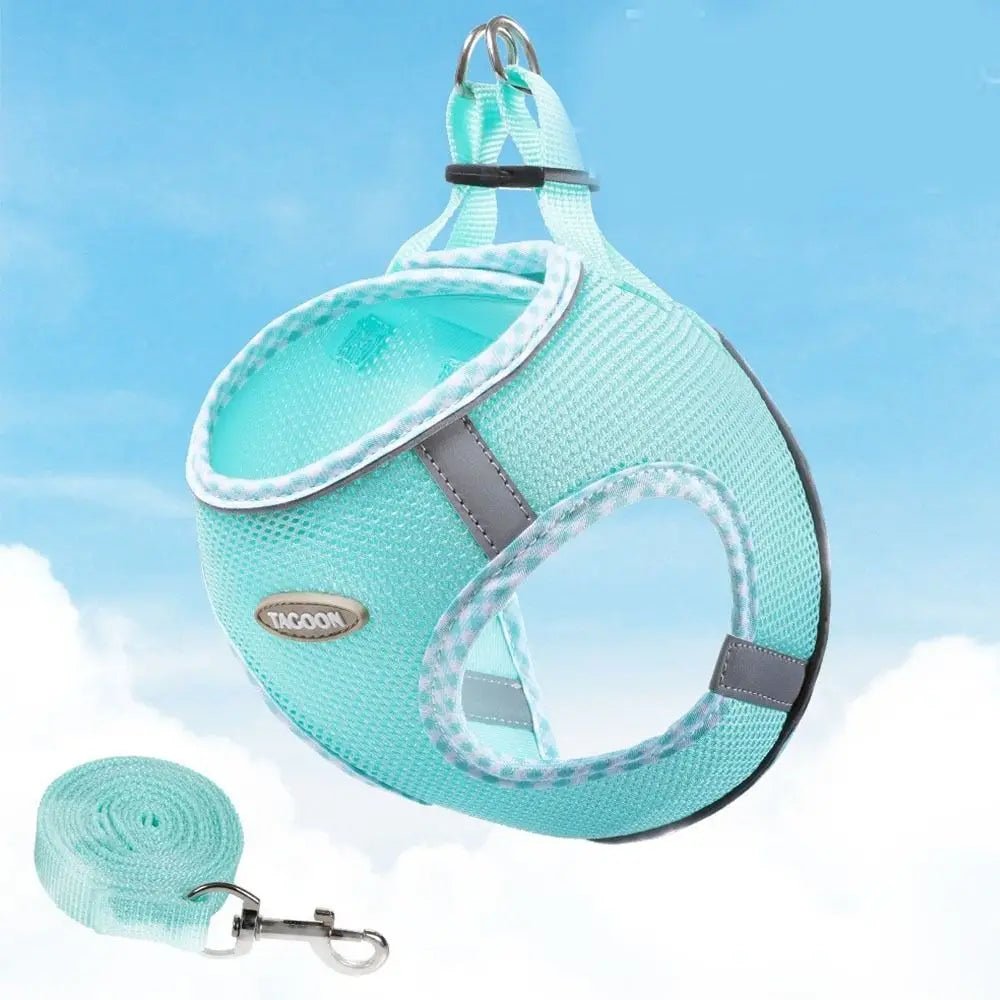 Durable Reflective Dog Harness Leash Adjustable Anti Escape Dog Vest No Pull Breathable Puppy Cat Harness for Small Medium Dogs