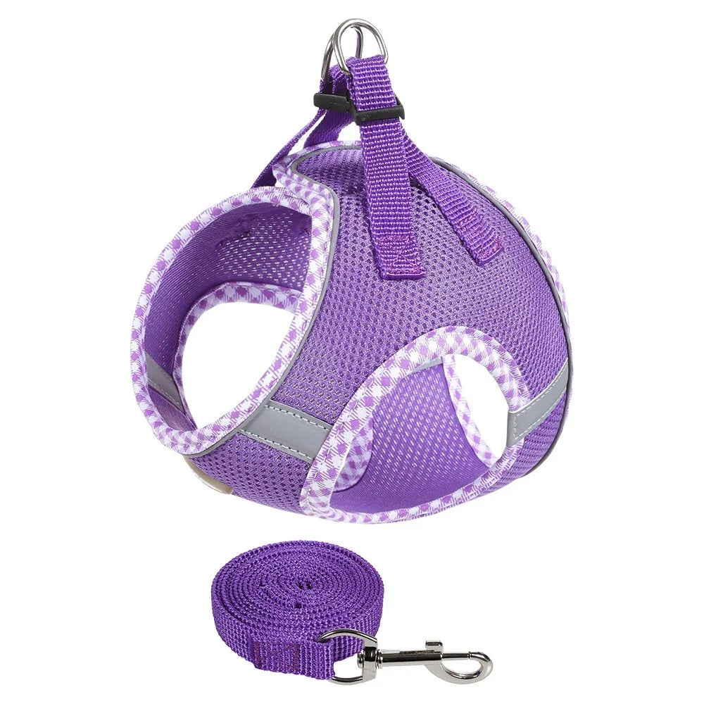 Durable Reflective Dog Harness Leash Adjustable Anti Escape Dog Vest No Pull Breathable Puppy Cat Harness for Small Medium Dogs