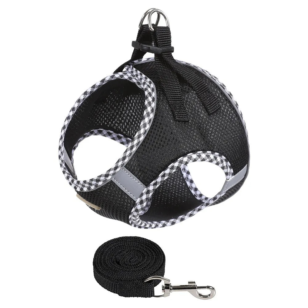Durable Reflective Dog Harness Leash Adjustable Anti Escape Dog Vest No Pull Breathable Puppy Cat Harness for Small Medium Dogs