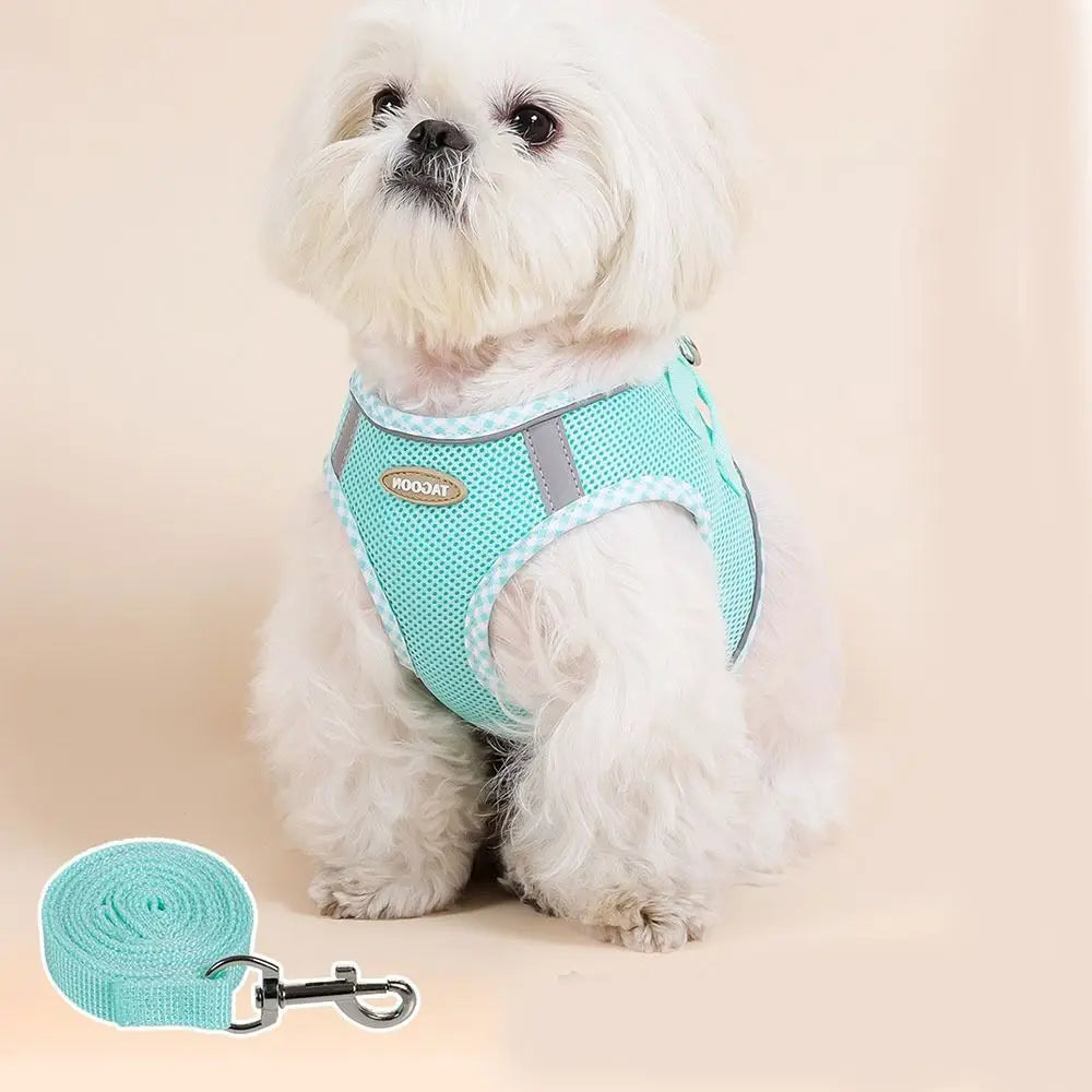 Durable Reflective Dog Harness Leash Adjustable Anti Escape Dog Vest No Pull Breathable Puppy Cat Harness for Small Medium Dogs