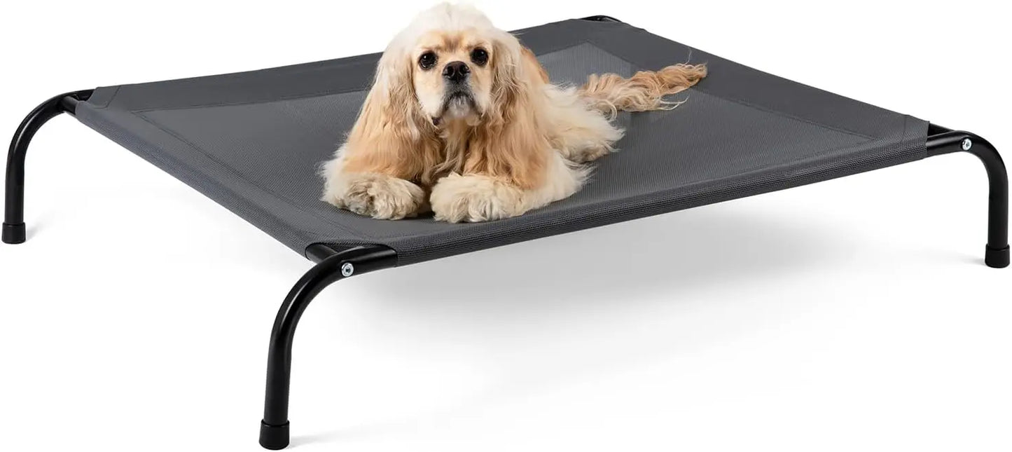 Cooling Elevated Dog Bed Cot for Large Dogs, Outdoor Raised Dog Bed with Washable Breathable Mesh