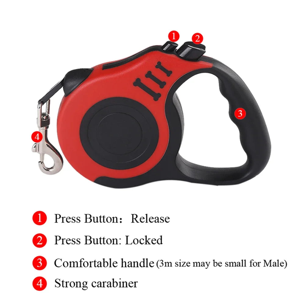 Dog Leash 3m 5m Durable Automatic Retractable Cat Lead Extension Puppy