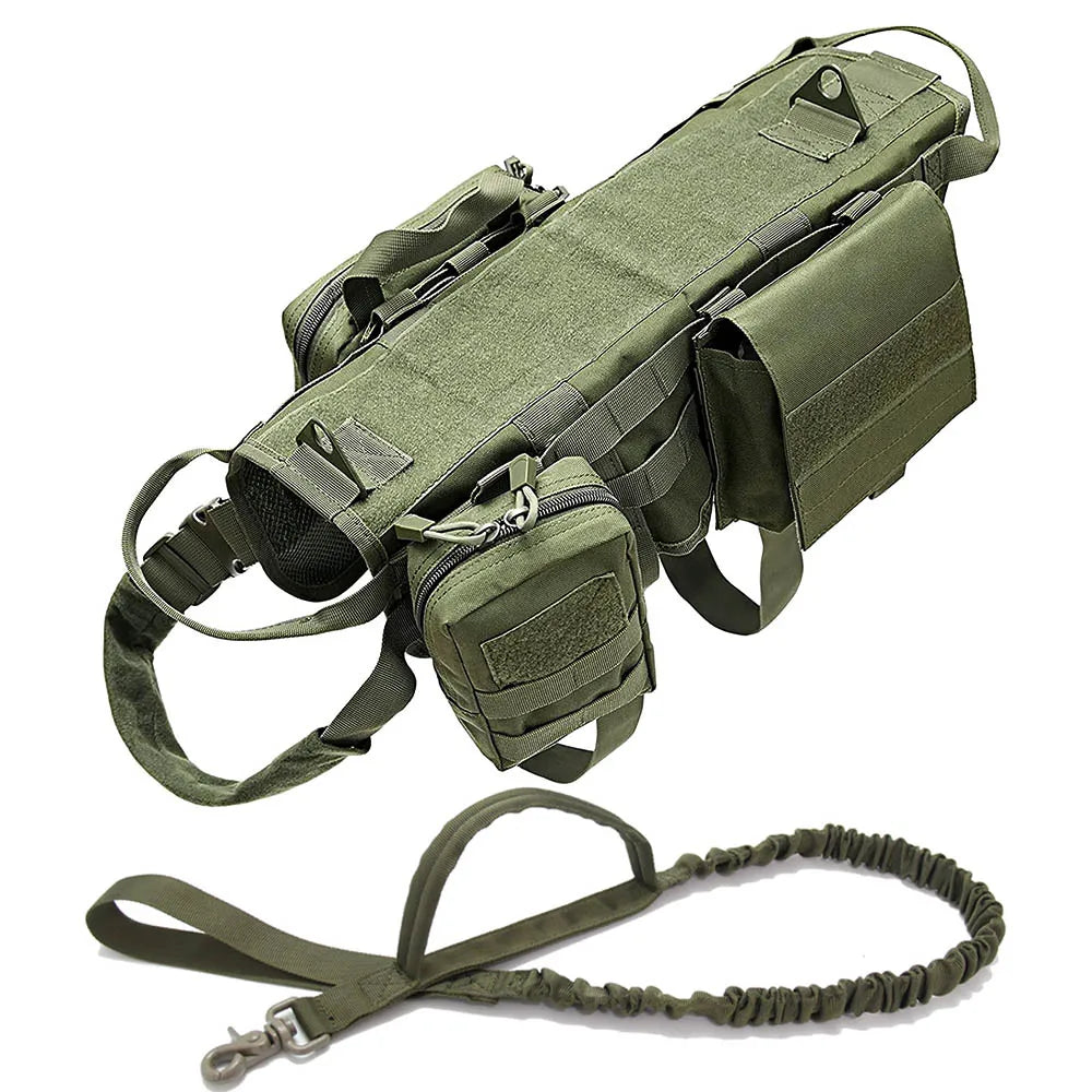 Camouflage Big Dog Harness Pet German Shepherd K9 Malinois Training Vest Tactical Dog Harness and Leash Set For Dogs