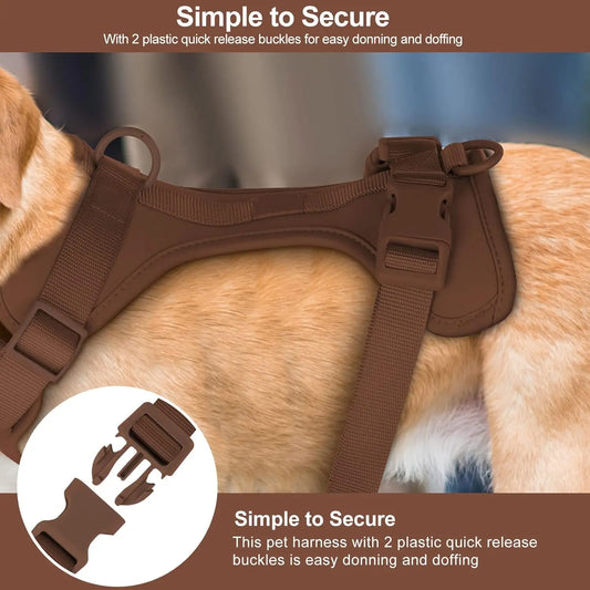 Dog Harness And Leash Set, Waterproof Easy To Clean Dog Leash Adjustable Dog Vest Harness With Dog Poop Bag Holder For Small, Me